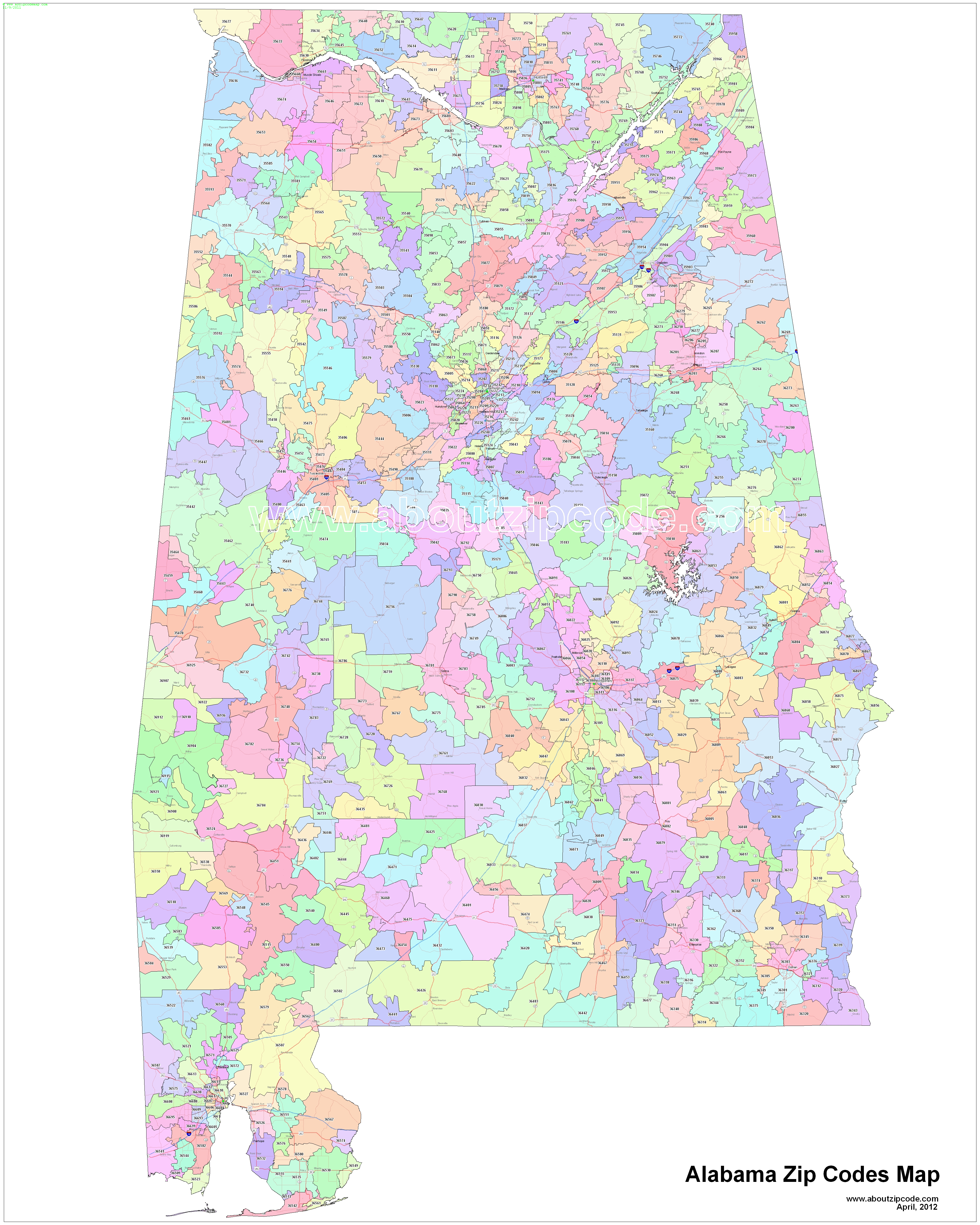 Alabama Zip Code Maps Free Alabama Zip Code Maps 8693