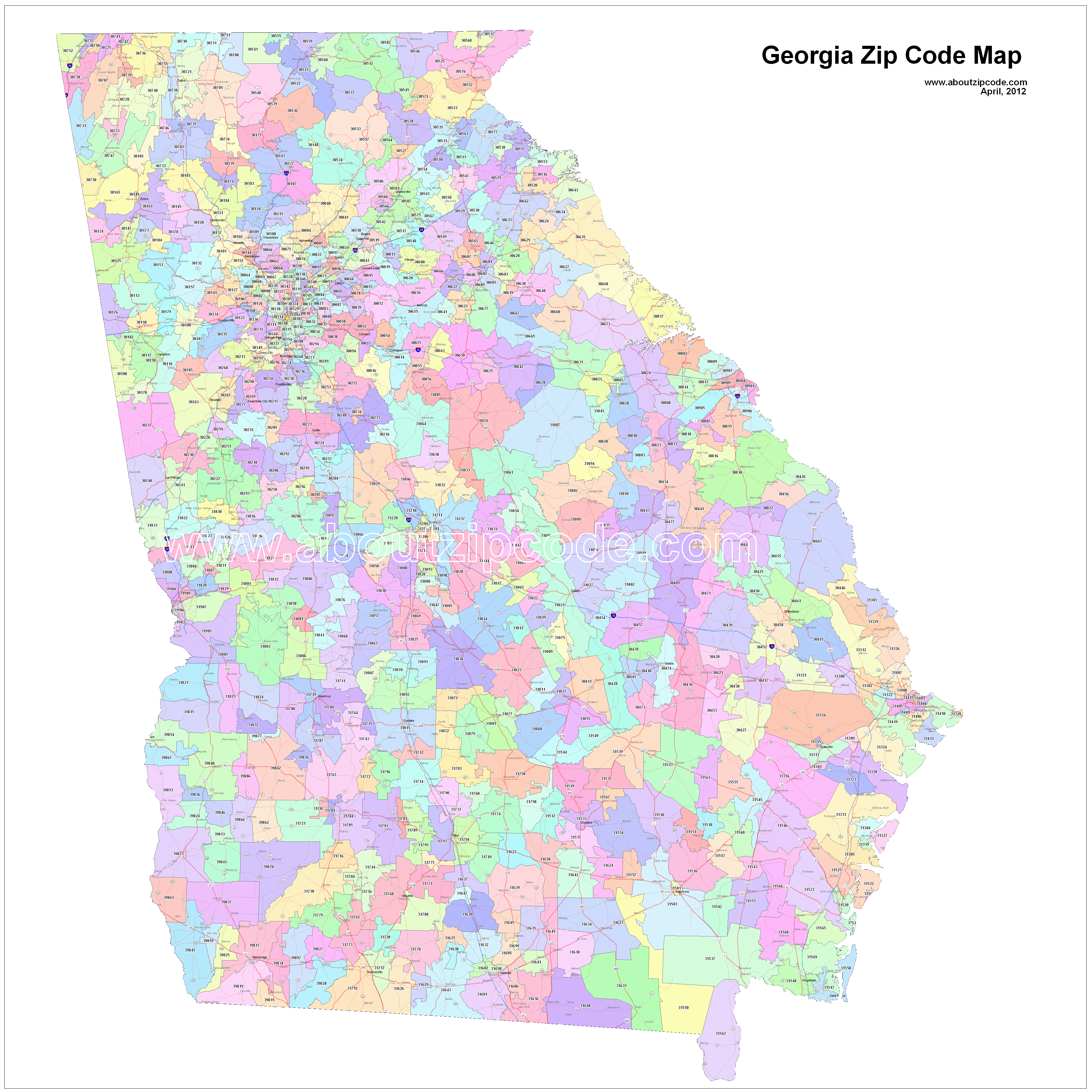 union city ga zip code map Georgia Zip Code Maps Free Georgia Zip Code Maps union city ga zip code map