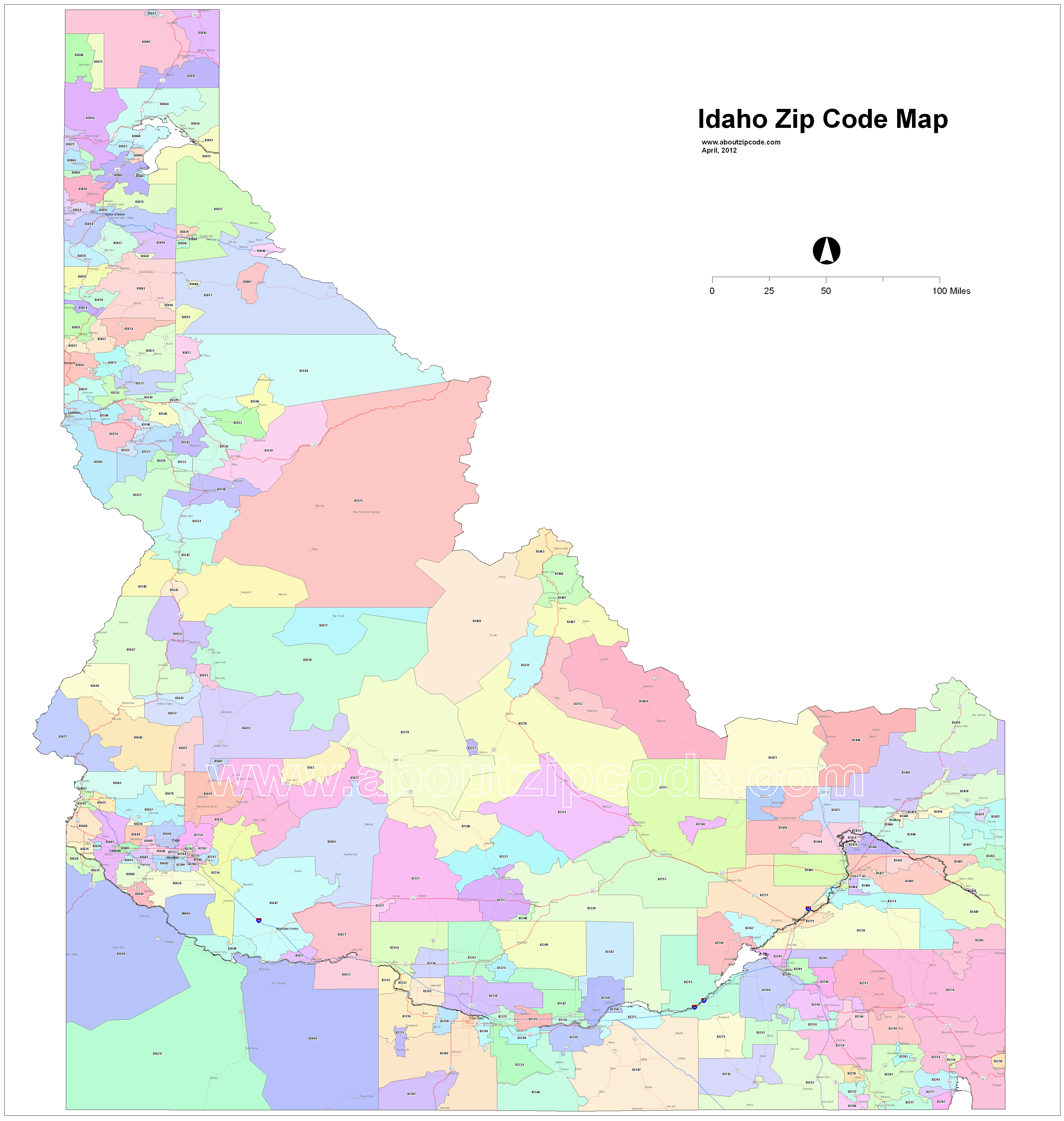 Idaho Zip Code Maps Free Idaho Zip Code Maps