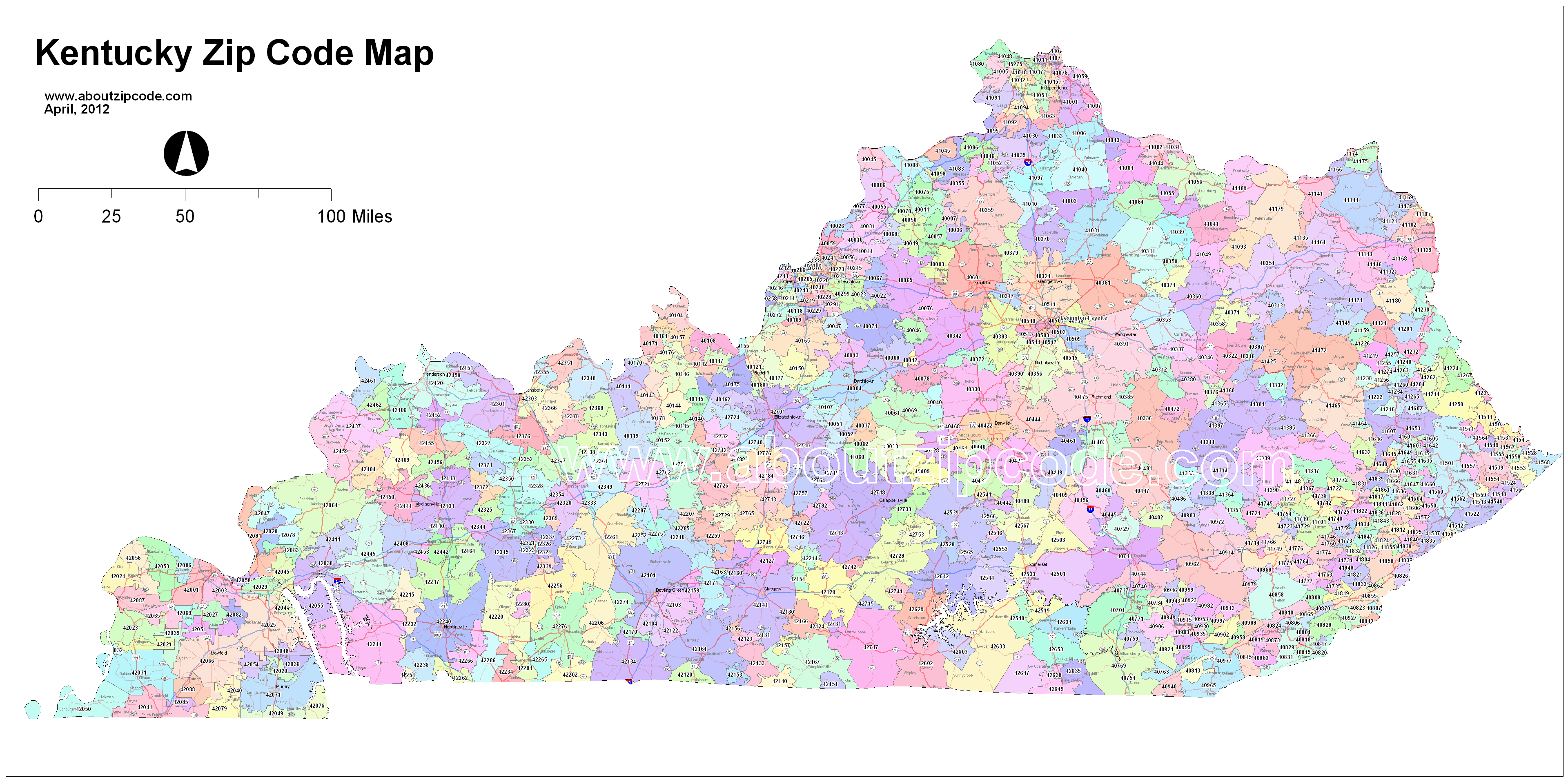 Zip Code Map Of Kentucky Map 2023 | Images and Photos finder