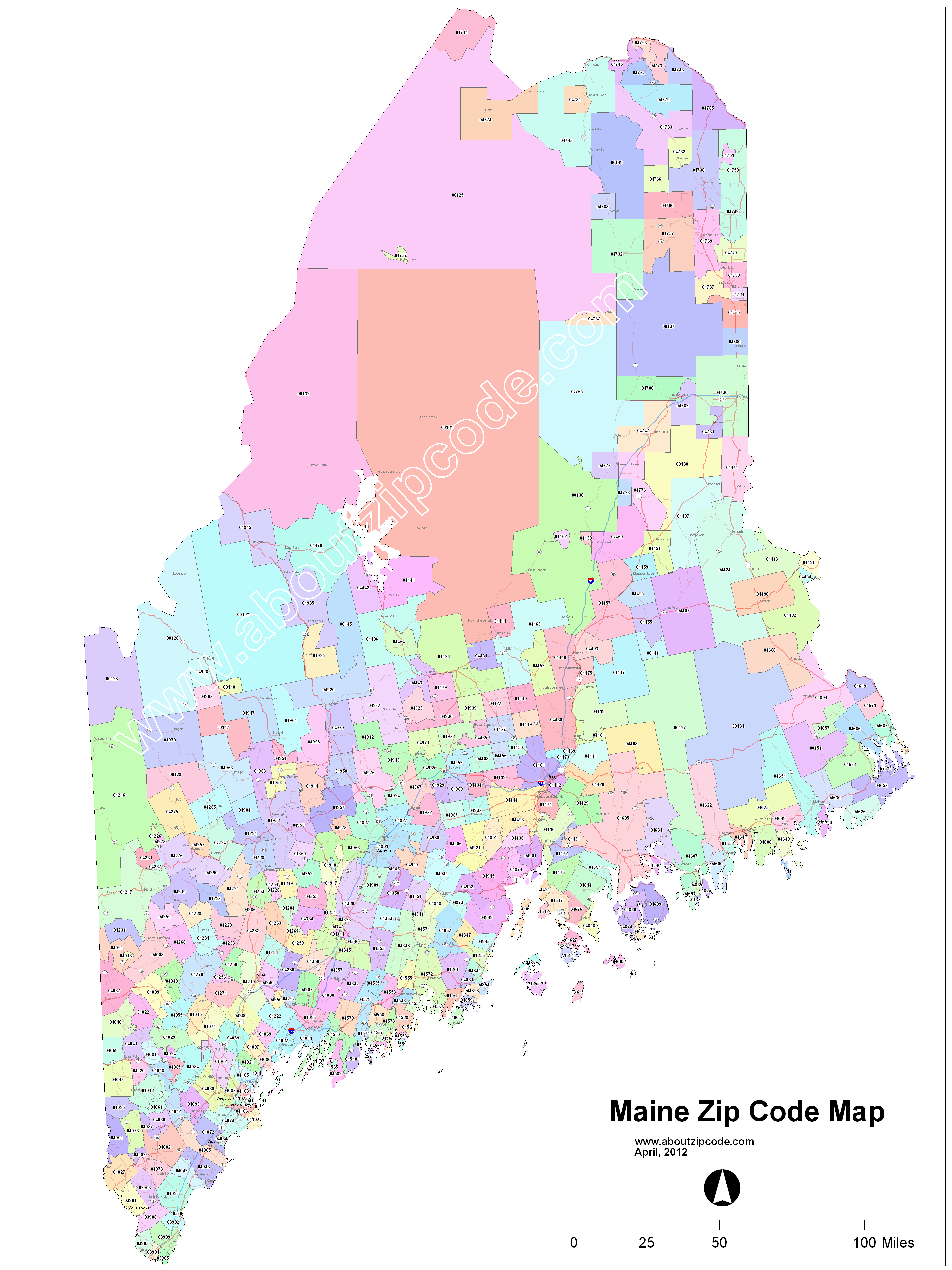 Interactive Map Of Maine Zip Code Map - vrogue.co